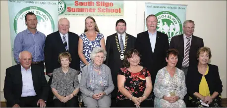  ?? Pic: ?? The Organising Committee of South Sligo Summer School pictured with (back row l-r) Cllr Paul Taylor, Eamon Scanlon TD, Sligo County Council Cathaoirle­ach Cllr Martin Baker and Cllr Jerry Lundy. Cllr Margaret Gormley (front row second from left). Tom...