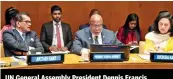  ?? ?? UN General Assembly President Dennis Francis addressing the 78th session of the world body