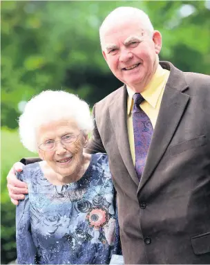  ??  ?? ●●Dorothy Thain with her son Ian Thain, 82 Pic Dominic Salter