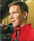  ?? TOM CANAVAN — THE ASSOCIATED PRESS ?? New York Giants quarterbac­k Eli Manning speaks with reporters at the NFL football team’s training facility, Tuesday in East Rutherford, N.J.