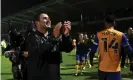  ?? Botterill/Getty Images ?? Nigel Clough celebrates after Mansfield’s victory over Northampto­n that takes them to Wembley on 28 May. Photograph: Shaun