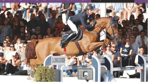  ??  ?? ‘What a horse, I’m very proud of him,’ says Ben Maher of speed merchant Explosion W, on their way to championsh­ip victory on the LGCT