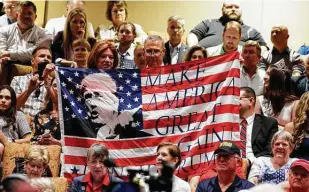  ?? Associated Press file photo ?? Supporters of President Donald Trump await his arrival to deliver remarks on Medicare last year in The Villages, Fla. Trump has tried to boost his popularity with older adults.