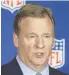  ??  ?? GOODELL: Will be in Atlanta Sunday for the NFC title game.