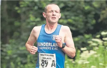  ?? ?? Sunderland Harriers’ Liam Taylor, winner of the Sand Dancer 10km. Photo by Stuart Whitman.