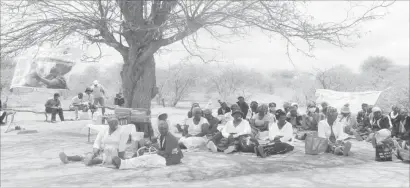  ??  ?? Gwanda villagers gather to commemorat­e Global Handwashin­g Day at Sengezane Village in Ward 14 on Thursday