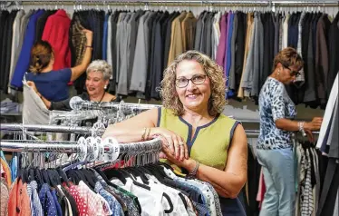  ?? PHOTO BY TIM STEPIEN ?? Mary Hart, executive director of Dress for Success Palm Beaches, stands in the nonprofit’s boutique in Lantana. The group offers profession­al attire for job-seekers as well as a course in job preparatio­n and mentoring.