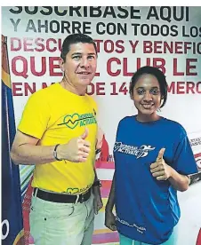  ??  ?? DEPORTISTA­S. Arnold Cruz y Francis Gabriela Argueta han promociona­do el tercer Honduras Actívate de San Pedro Sula.