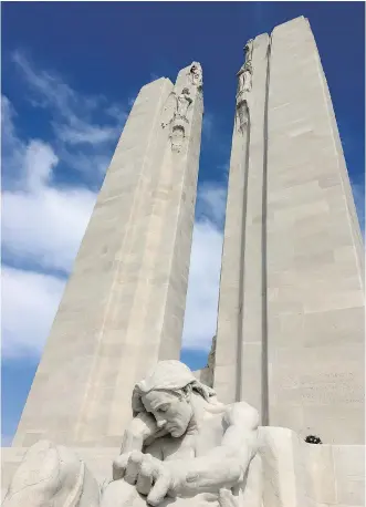  ?? MATTHEW FISHER/ FILES ?? The Vimy memorial relies on the power of grief to present its message.