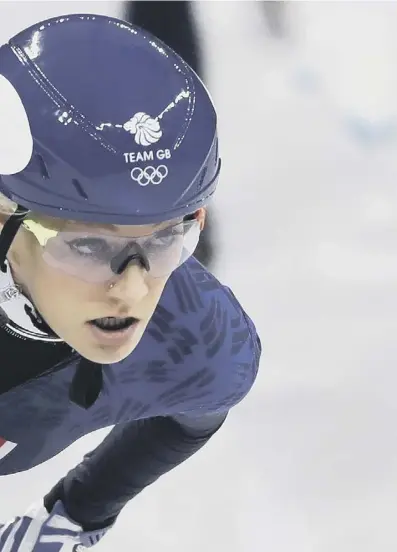  ??  ?? 0 GB’S chef de mission, Mike Hay, is convinced that Elise Christie, above, has the resilience to overcome all her setbacks and succeed in the 1,000 metres.