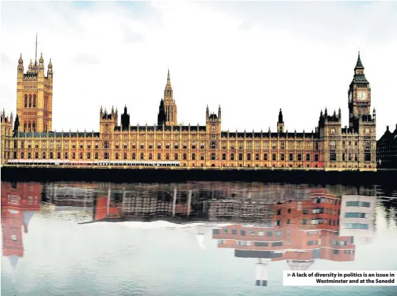  ??  ?? > A lack of diversity in politics is an issue in Westminste­r and at the Senedd