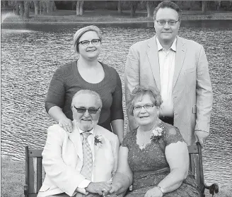  ?? Special to The Herald ?? The Markin family is long-time supporters of Okanagan College. At front are Allan and Evelyn Markin. At back are siblings Allison and Quentin Markin.