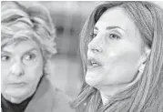  ?? Richard Drew / Associated Press ?? Karena Virginia, right, with lawyer Gloria Allred, told the press that her 2008 encounter with Donald Trump “took me years to get over.”