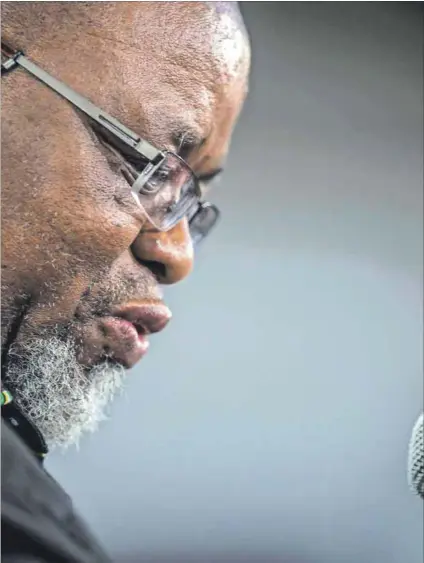  ??  ?? Brass tacks: Mineral Resources Minister Gwede Mantashe has the experience from his days as a miner and unionist, and from wrangling a divided ANC, to pull the mining sector together. Photo: Mujahid Safodien/AFP