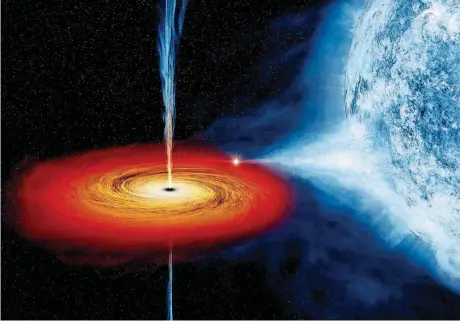  ?? [IMAGES COURTESY OF NASA] ?? A stellar-mass black hole in orbit with a companion star located about 6,000 light years from Earth.