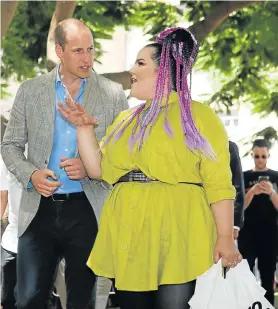  ?? Picture: IAN VOGLER/GETTY IMAGES ?? NO CHICKEN: Prince William meets Netta Barzilai, who won the Eurovision Song Contest with her women’s empowermen­t hit, ‘I’m Not Your Toy’, featuring a ‘chicken dance’, in Tel Aviv