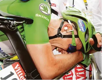  ?? Fotos: Roth & Roth ?? Strampeln bis zur völligen Erschöpfun­g: Der fünffache Etappensie­ger Marcel Kittel, der sich nach einem Sturz inzwischen von der Tour verabschie­det hat.