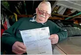  ?? ROBYN EDIE/STUFF ?? Invercargi­ll man Graham Reid received a letter to inform him of a parking infringeme­nt and an order to pay $21 to Auckland Transport despite him not visiting the city in more than 12 years.