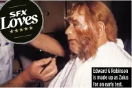  ??  ?? Edward G Robinson is made up as Zaius for an early test.