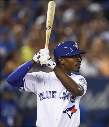  ?? FRANK GUNN/THE CANADIAN PRESS ?? Melvin Upton Jr. got his first taste of action as a Blue Jay when he pinch hit in the seventh inning against the Padres on Tuesday night at the Rogers Centre. The Jays acquired the outfielder in a trade with San Diego earlier in the day.