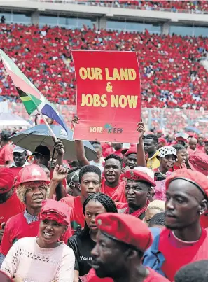  ?? / SIMPHIWE NKWALI ?? The EFF manifesto describes itself as a new generation and the party is unencumber­ed by the baggage of a track record in government, says the writer.