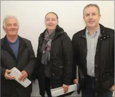  ??  ?? O’Raghallaig­hs GFC delegates, Benny Markey, Michelle Carroll and Robert McKenna.