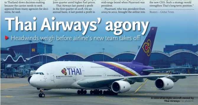  ?? File photo:IC ?? A view of an A380 aircraft owned by Thai Airways