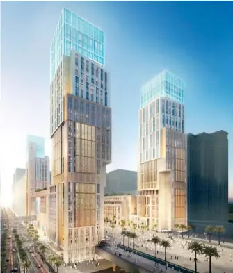  ??  ?? Kempinski Hotel Makkah will be the flagship edifice within the new boulevard on King Abdul Aziz Road megaprojec­t.