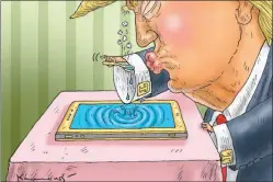  ??  ?? Marian Kamensky, Kronen Zeitung, Viena, AUSTRIA EN BOCA CERRADA. El presidente de Estados Unidos, Donald Trump, come, traga, sueña, gobierna y regurgita por Twitter.