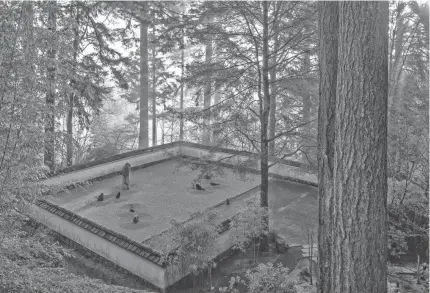  ?? ROMAN JOHNSTON/PORTLAND JAPANESE GARDEN VIA AP ?? A view overlookin­g the Portland Japanese Garden’s Sand and Stone Garden in the morning.