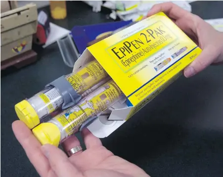  ??  ?? Pfizer, the maker of the EpiPen says its adult-dose auto-injector will be in limited supply in August and new stock likely won’t be available until the end of that month.