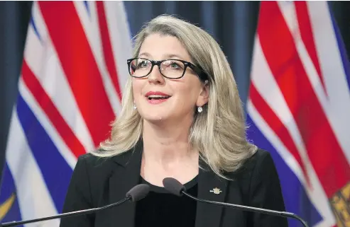  ?? — THE CANADIAN PRESS FILES ?? B.C. Minister of Agricultur­e Lana Popham announced new licensing requiremen­ts for the salmon farming industry at a press conference Wednesday but she provided few details about how it would work.