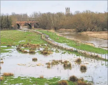  ?? Picture: Martin Mayer ?? Paths near the River Stour were left underwater