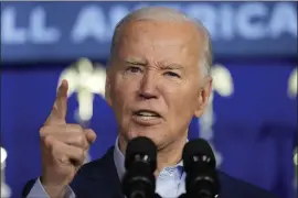  ?? ALEX BRANDON - THE ASSOCIATED PRESS ?? President Joe Biden at a campaign event Tuesday in Scranton, Pa. Biden began three straight days of campaignin­g in Pennsylvan­ia.