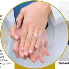  ?? AFP ?? El anillo tiene tres diamantes que fueron de la princesa Diana. Cientos de fotógrafos esperaron a los novios.