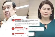  ?? / PEP.PH ?? Sen. Dick Gordon (wala) nag-trend sa Twitter dihang kalit nasuko atol sa interbyu sa Unang Hirit news anchor Connie Sison (tuo).