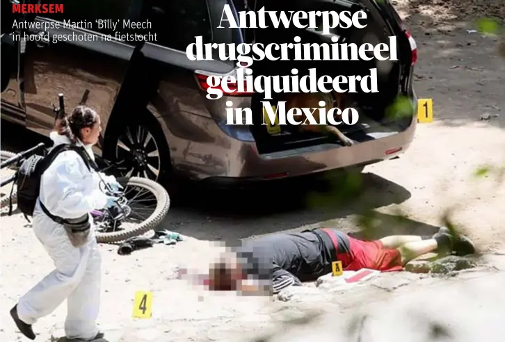  ?? FOTO RR ?? Volgens de Colombiaan­se echtgenote van Martin Meech, was haar man aan zijn fiets bezig toen hij onder vuur werd genomen door twee mannen op motorfiets­en.