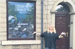  ??  ?? Abbie Sellers outside her plastic-free shop which is due to open in Ramsbottom in September