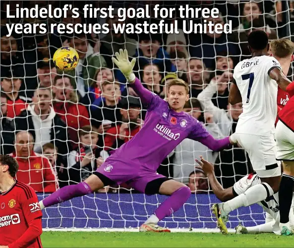  ?? ?? AT LAST: Lindelof scores his first goal since 2020