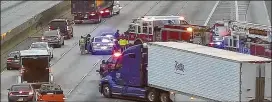  ?? CONTRIBUTE­D ?? One person was killed after being ejected from a motorcycle Friday morning on I-85 in South Fulton, according to police.