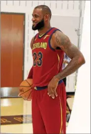  ?? TIM PHILLIS — THE NEWS-HERALD ?? LeBron James touched on several topics at Cavaliers media day on Sept. 25, including Kyrie Irving and his contract.