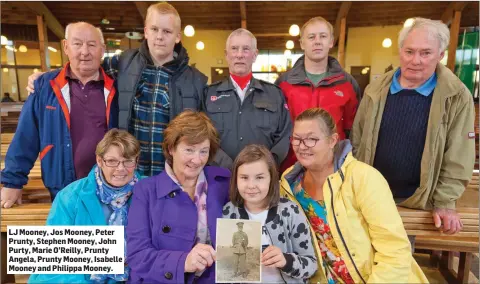  ??  ?? LJ Mooney, Jos Mooney, Peter Prunty, Stephen Mooney, John Purty, Marie O’Reilly, Prunty Angela, Prunty Mooney, Isabelle Mooney and Philippa Mooney.