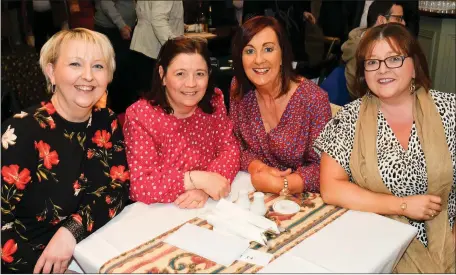  ??  ?? Leonora Earls, Sinead Lane, Joan Graham and Dervla Earls enjoying their night out at the Wicklow Rotary quiz at Tinakilly House.