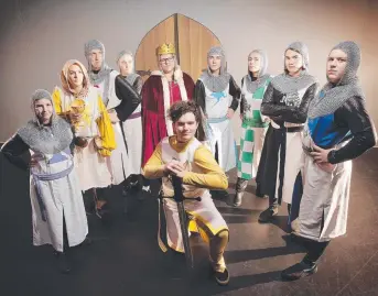  ?? Picture: MATHEW FARRELL ?? TIME WARP: Taking a trip back to medieval England for the Hobart College production of Spamalot are cast members Brodie Keat, Gabby Vavoulas, Kip Phillips, Milla Chaffer, Alex Rivas, Anthony Sward, Lucinda Wagner, Ollie Gorringe, Zach Wills, and Fin...