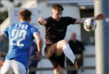  ??  ?? Danny Doyle, seen here in the last home game against Finn Harps, was a willing runner up front.