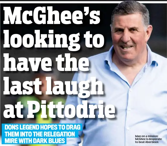  ?? ?? Man on a mission: McGhee is desperate to beat Aberdeen