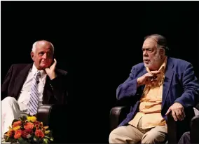  ?? [OKLAHOMAN ARCHIVES] ?? OCCC Artist-in-Residence Gray Fredericks­on, left, and Francis Ford Coppola are shown together at an event in 2014 at the OCCC Visual and Performing Arts Center Theater.