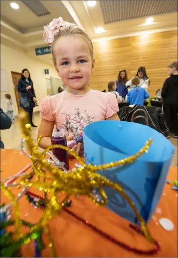  ??  ?? Ava Rooney(5) from Rockfield, Ardee at the Little Monsters Kids Club at Marshes Shopping Centre last week, which had a Halloween Theme. Pic: Fintan Clarke