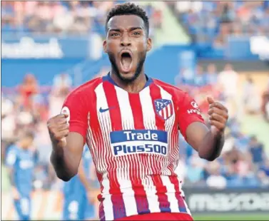  ??  ?? FELICIDAD. Lemar mostró su alegría por los goles anotados ante el Getafe.