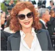  ?? FOTO: AFP ?? Oscarpreis­trägerin, Weltverbes­serin und Tischtenni­sspielerin: US-Star Susan Sarandon.